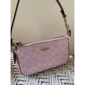 Coach Nolita 19 Signature Bag Wristlet Clutch Purse Charm Powder Pink CDW31 NWT